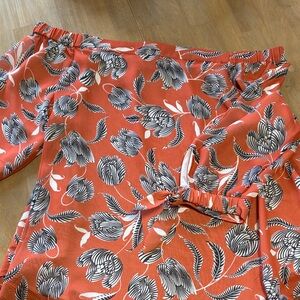 Ann Taylor Floral Off the Shoulder Blouse